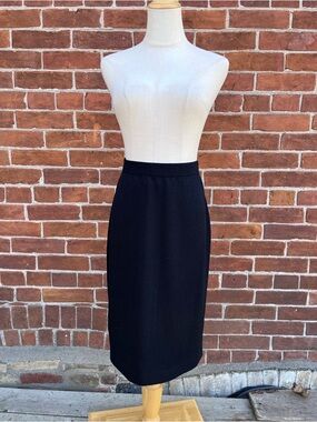 St. John Black Knit Pencil Skirt